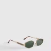 Sonnenbrille mit geometrischem Metallrahmen
