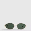 Sonnenbrille mit geometrischem Metallrahmen