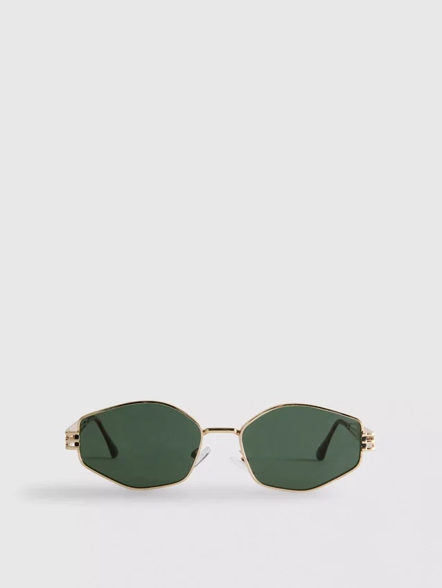 Sonnenbrille mit geometrischem Metallrahmen