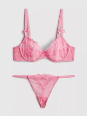Spitzen-Dessous-Set mit Bügel