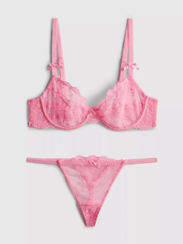 Spitzen-Dessous-Set mit Bügel