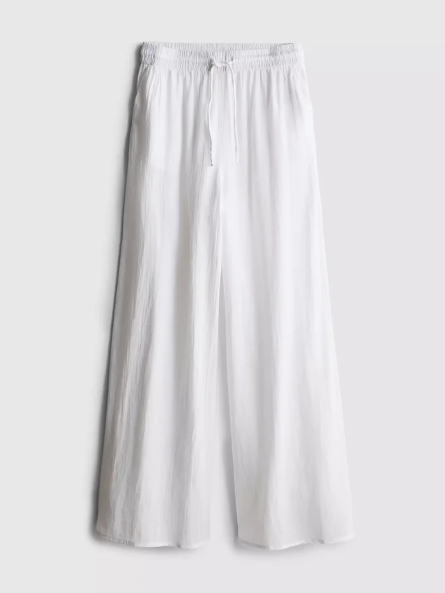 Strandhose aus Baumwolle mit weitem Bein