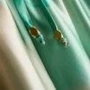 Strandhose aus Satin mit landschaftlichem Print