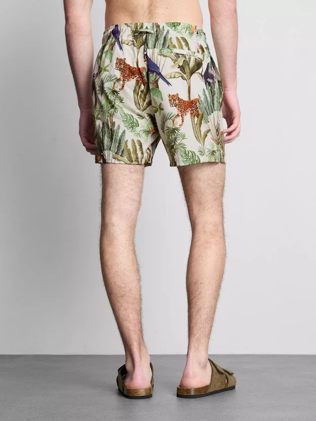 Strandshorts mit Dschungel-Struktur