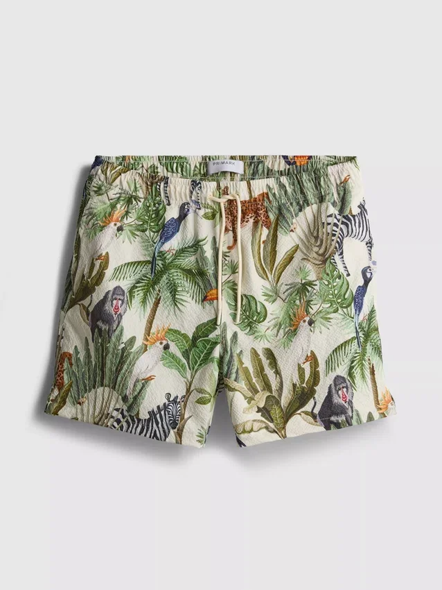 Strandshorts mit Dschungel-Struktur
