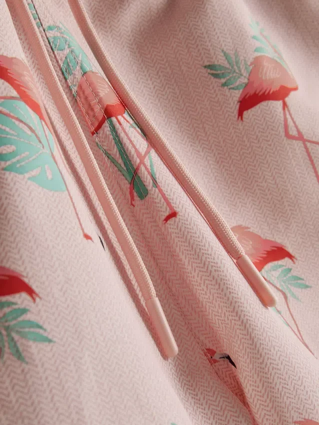Strandshorts mit Flamingo-Struktur