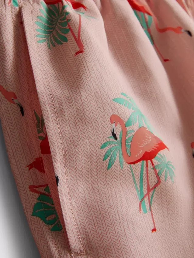 Strandshorts mit Flamingo-Struktur