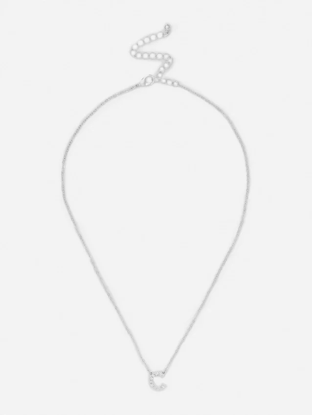 Strass-Initialen-Halskette