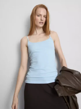 Stretch-Cami-Top mit hohem Baumwollanteil