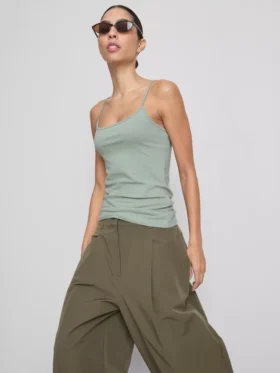 Stretch-Cami-Top mit hohem Baumwollanteil