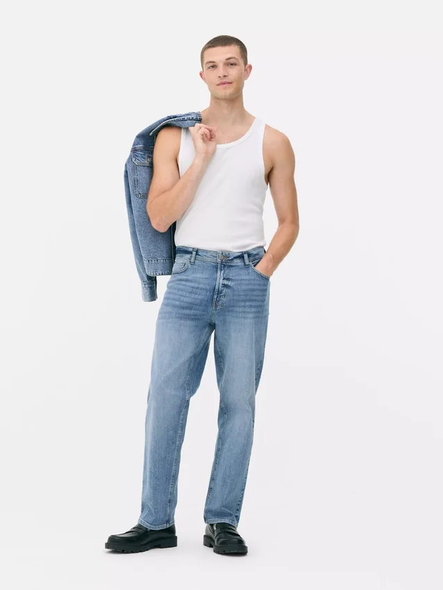 Stretch-Jeans mit geradem Bein