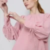 Strukturierte Bluse mit Ballonärmeln