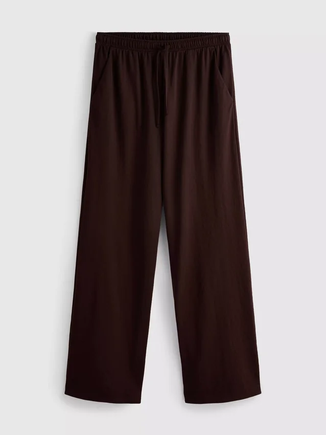 Strukturierte Hose mit weitem Bein