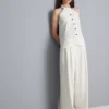 Strukturierte Hose mit weitem Bein