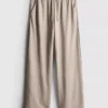 Strukturierte Hose mit weitem Bein