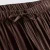 Strukturierte Hose mit weitem Bein und Kordelzug