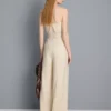 Strukturierte, plissierte Hose mit weitem Bein