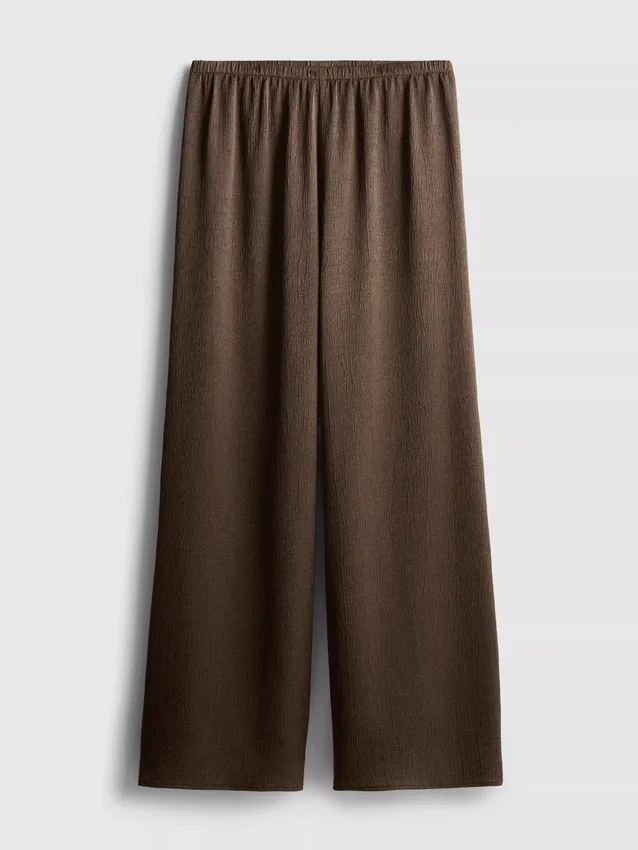 Strukturierte Satin-Hose mit geradem Bein
