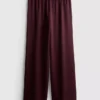Strukturierte Satin-Hose mit geradem Bein