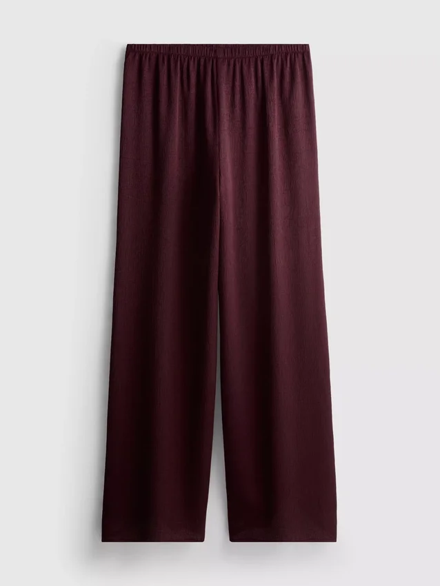 Strukturierte Satin-Hose mit geradem Bein