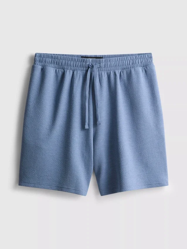 Strukturierte Schlafanzug-Shorts mit Kordelzug