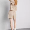 Strukturierte Shorts mit Kordelzug