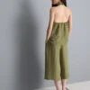 Strukturiertes Halterneck-Top mit Knopfleiste