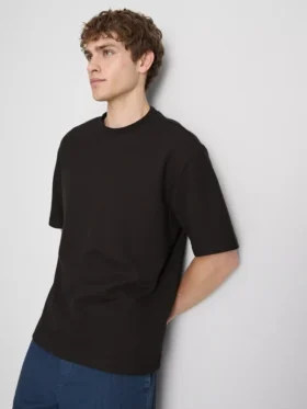 Strukturiertes, kastenförmiges T-Shirt