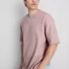 Strukturiertes, kastenförmiges T-Shirt