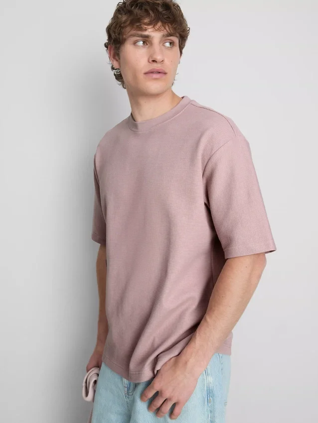 Strukturiertes, kastenförmiges T-Shirt