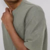 Strukturiertes, kastenförmiges T-Shirt