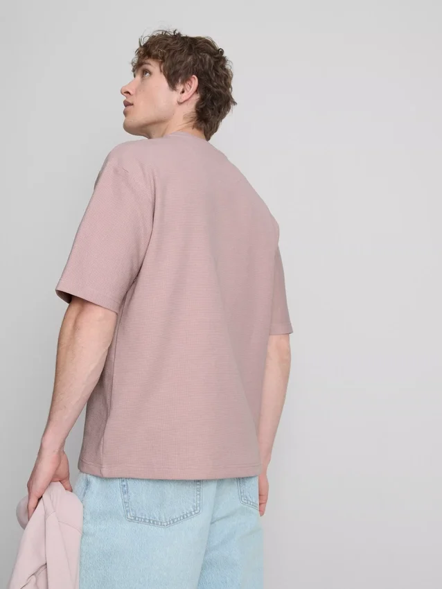 Strukturiertes, kastenförmiges T-Shirt