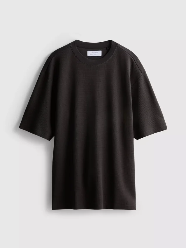 Strukturiertes, kastenförmiges T-Shirt
