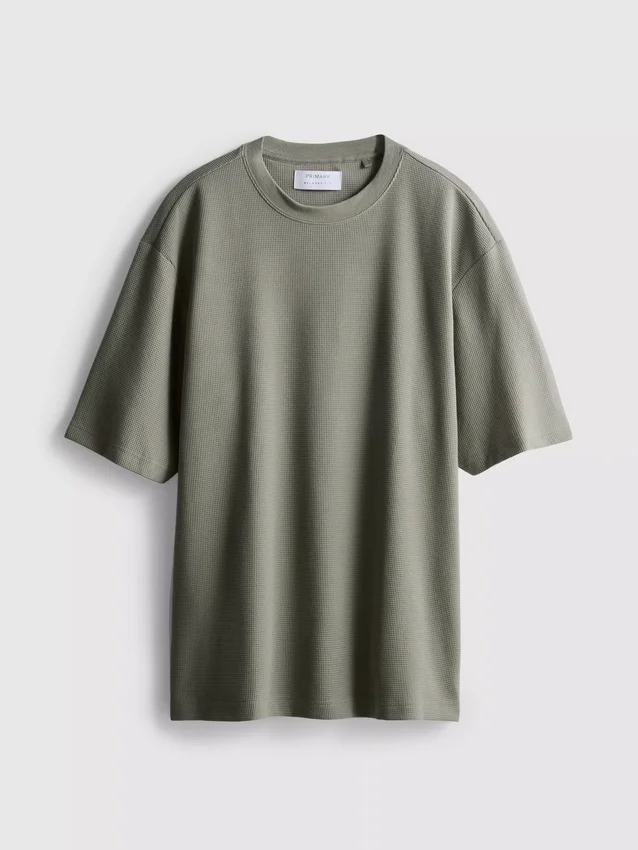 Strukturiertes, kastenförmiges T-Shirt