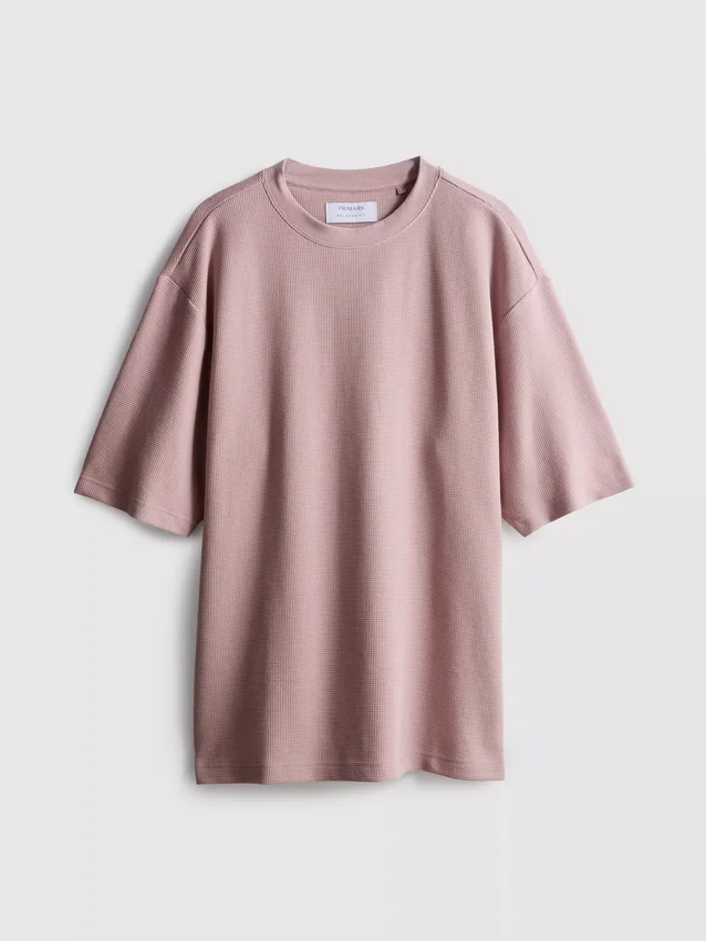 Strukturiertes, kastenförmiges T-Shirt