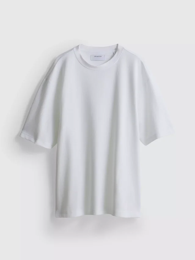 Strukturiertes, kastenförmiges T-Shirt