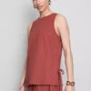 Strukturiertes Tanktop mit seitlichen Bändern