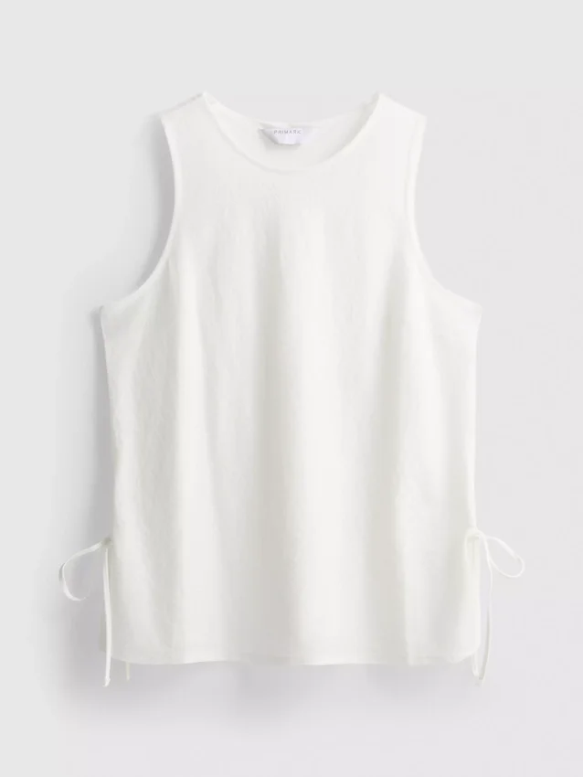 Strukturiertes Tanktop mit seitlichen Bändern