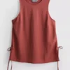 Strukturiertes Tanktop mit seitlichen Bändern