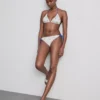 Strukturiertes Triangel-Bikini-Oberteil mit Zitronenmotiv