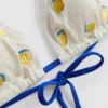 Strukturiertes Triangel-Bikini-Oberteil mit Zitronenmotiv