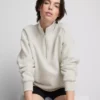 Sweatshirt aus Baumwollmischung mit halbem Reissverschluss