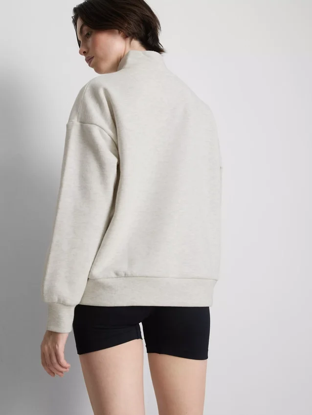Sweatshirt aus Baumwollmischung mit halbem Reissverschluss