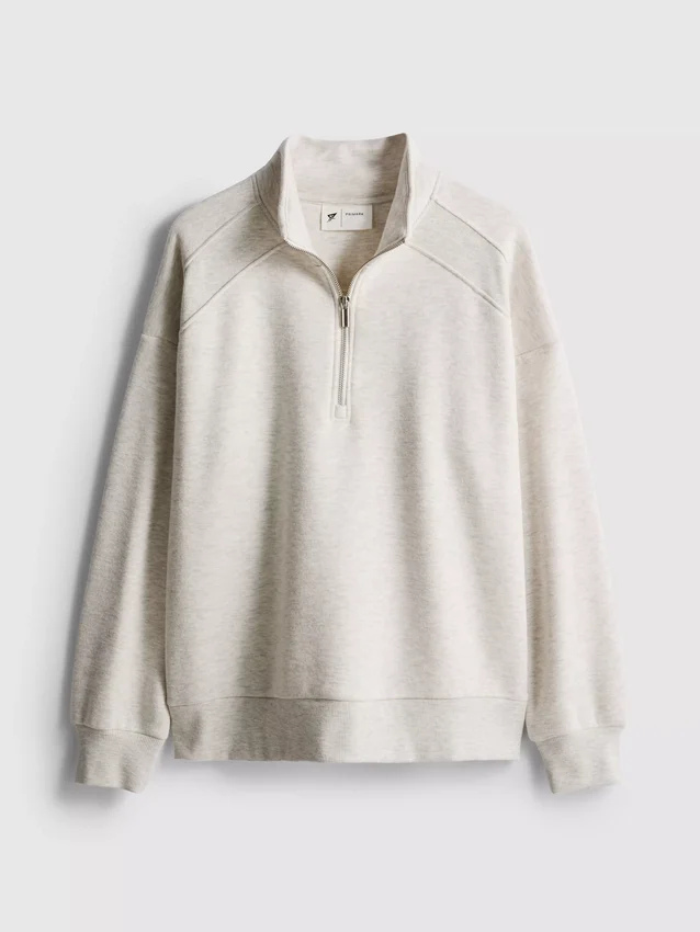 Sweatshirt aus Baumwollmischung mit halbem Reissverschluss