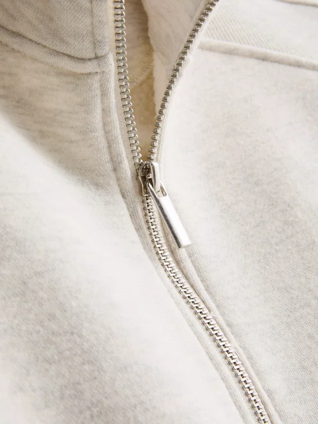 Sweatshirt aus Baumwollmischung mit halbem Reissverschluss