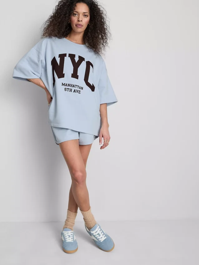 Sweatshirt mit Drop-Sleeves aus baumwollreicher NYC-Kollektion