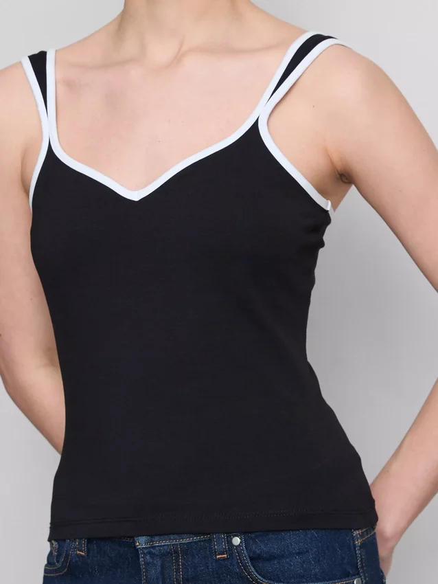 Sweetheart-Tanktop aus baumwollreichem Material