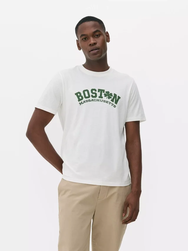 T-Shirt mit Boston-Aufdruck
