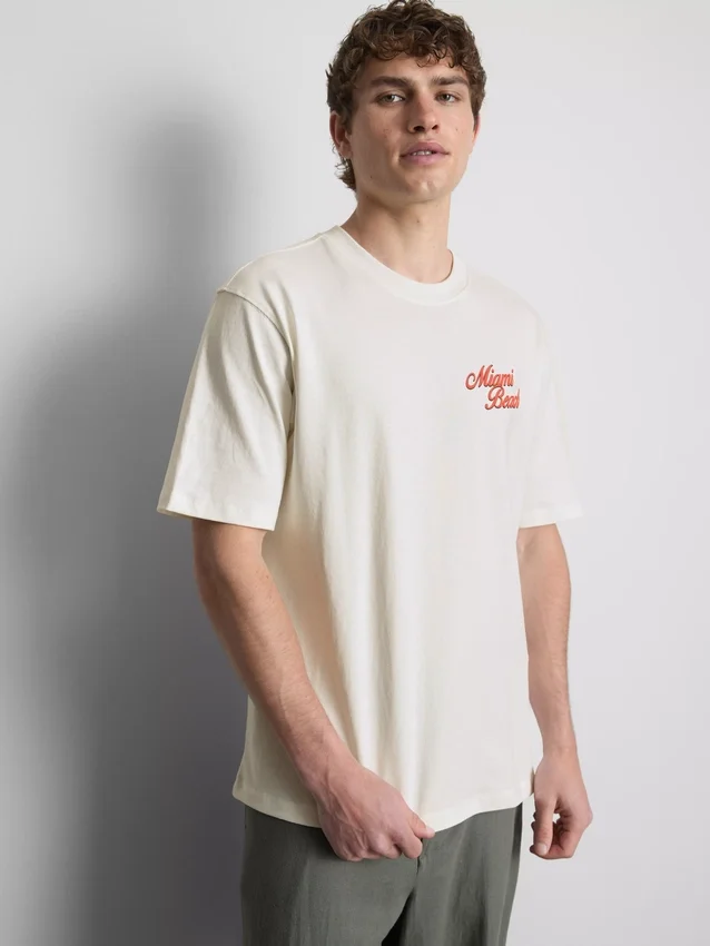 T-Shirt mit Miami-Beach-Motiv