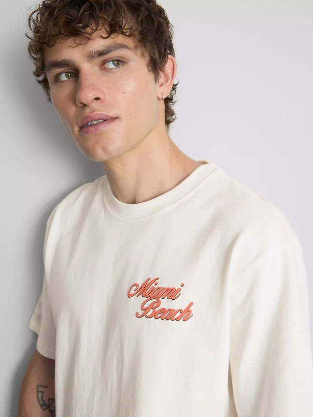 T-Shirt mit Miami-Beach-Motiv